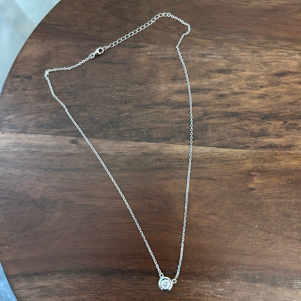 Elegant Sterling 925 Silver Necklace with Moissanite Pendant